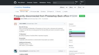 
                            10. Frequently disconnected from Prestashop Back office · Issue #10244 ...