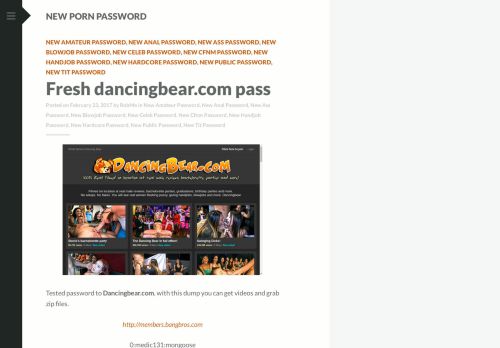 
                            9. Fresh dancingbear.com pass | New Porn Password