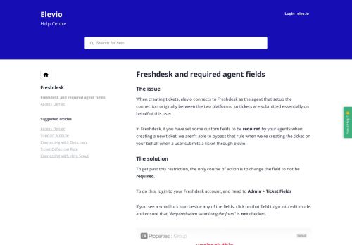 
                            9. Freshdesk and required agent fields - Elevio