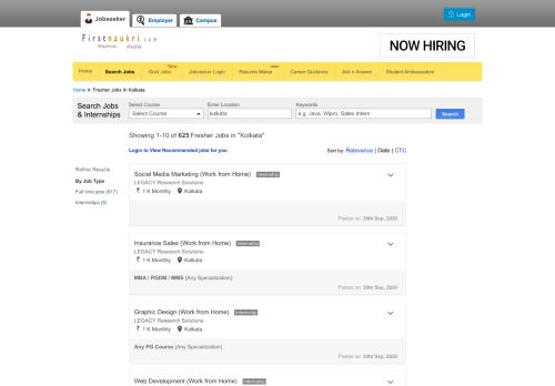 
                            13. Fresher Jobs in kolkata - Job Openings – FirstNaukri.com