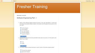 
                            1. Fresher Training: Software Engineering Part - I