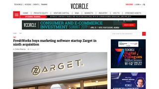 
                            9. FreshWorks buys marketing software startup Zarget in ninth ... - VCCircle