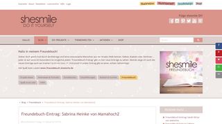 
                            10. Freundebuch-Eintrag: Sabrina Heinke von Mamahoch2 - shesmile