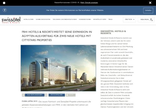 
                            12. FRHI-Expansion in Ägypten – Citystars - Swissôtel Hotels & Resorts