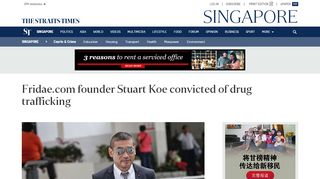 
                            5. Fridae.com founder Stuart Koe convicted of drug trafficking, Courts ...