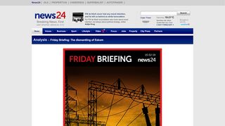 
                            13. Friday Briefing: The dismantling of Eskom | News24