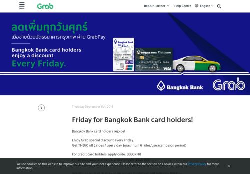 
                            12. Friday for Bangkok Bank card holders! | Grab TH