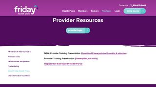 
                            7. Friday Health Plans Provider Resources