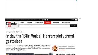 
                            4. Friday the 13th: Horrorspiel gestorben? - COMPUTER BILD SPIELE
