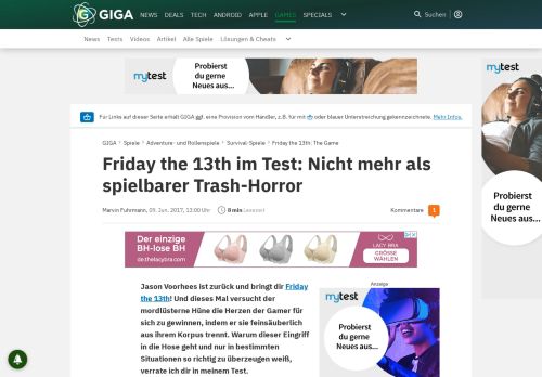 
                            10. Friday the 13th im Test: Nicht mehr als ...