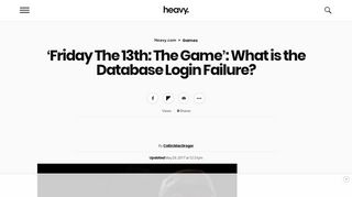 
                            5. Friday The 13th: What is the Database Login Failure? | Heavy.com