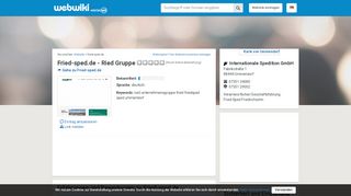 
                            8. Fried-Sped.de - Erfahrungen und Bewertungen - Webwiki