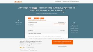 
                            6. Friedrich Verlag online kündigen | geprüfte Vorlage - Aboalarm