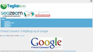 
                            9. Friend Connect: il MyBlogLog di Google - TagliaBlog - Consulente SEO