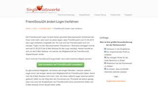 
                            9. FriendScout24: Änderung des Login-Verfahrens - Single Netzwerke