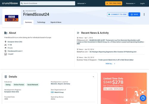 
                            11. FriendScout24 | Crunchbase