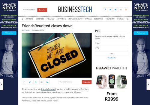 
                            12. FriendsReunited closes down - BusinessTech