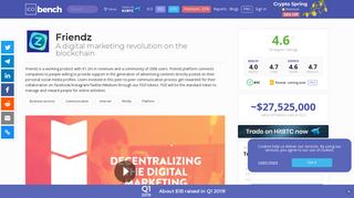 
                            3. Friendz (FDZ) - ICO rating and details | ICObench