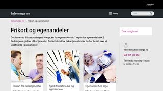 
                            7. Frikort og egenandeler - helsenorge.no