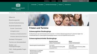 
                            10. Fristen und Termine - TU Chemnitz