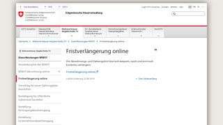 
                            12. Fristverlängerung online - EStV - Admin.ch