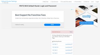 
                            7. FRITZ BOX Default Router Login and Password - Clean CSS