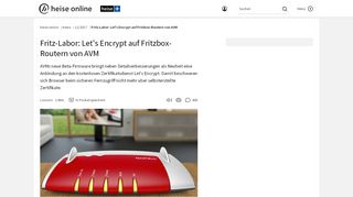 
                            11. Fritz-Labor: Let's Encrypt auf Fritzbox-Routern von AVM | heise online