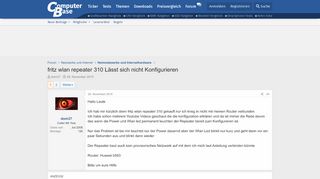 
                            4. fritz wlan repeater 310 Lässt sich nicht Konfigurieren ...