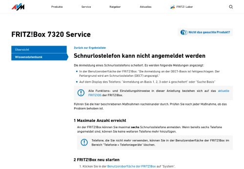 
                            2. FRITZ!Box 7320 Wissensdatenbank | AVM Deutschland