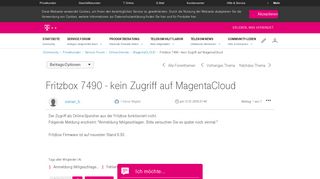 
                            9. Fritzbox 7490 - kein Zugriff auf MagentaCloud - Telekom hilft Community