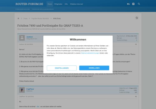 
                            12. Fritzbox 7490 und Portfreigabe für QNAP TS253-A - auf Router-Forum.de