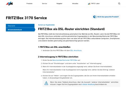 
                            7. FRITZ!Box als DSL-Router einrichten (Standard) | FRITZ!Box 3170 ...