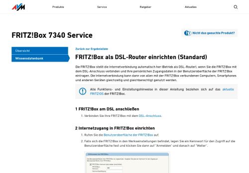 
                            3. FRITZ!Box als DSL-Router einrichten (Standard) | FRITZ!Box 7340 ...