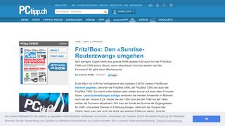 
                            1. Fritz!Box: Den «Sunrise-Routerzwang» umgehen - PCtipp.ch