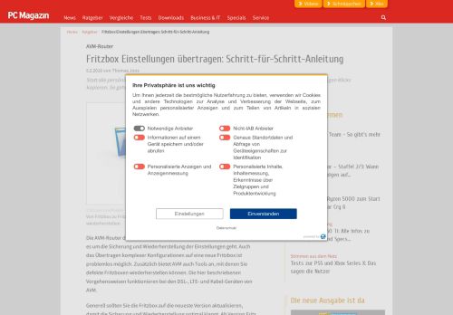 
                            12. Fritzbox Einstellungen übertragen: Schritt-für-Schritt-Anleitung - PC ...