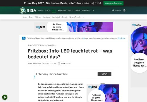 
                            10. Fritzbox: Info-LED leuchtet rot – was bedeutet das? – GIGA