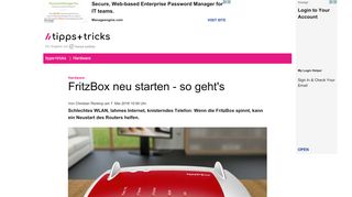 
                            5. FritzBox neu starten - so geht's - Heise