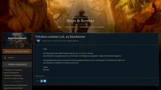 
                            12. Fritzbox scheint LoL zu blockieren - Boards - League of Legends