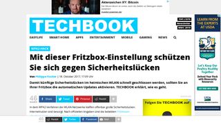 
                            10. Fritzbox: So schützen Sie sich vor dem WPA2-Hack | TECHBOOK