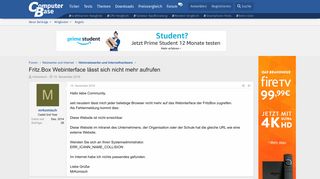 
                            2. Fritz.Box Webinterface lässt sich nicht mehr aufrufen ...