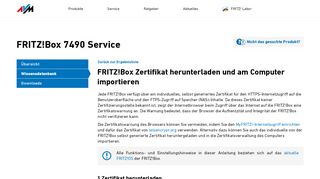 
                            6. FRITZ!Box Zertifikat herunterladen und am Computer importieren - AVM