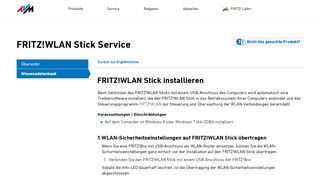 
                            1. FRITZ!WLAN Stick installieren - AVM