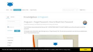 
                            6. FrogLearn - Forgot Password / How to Reset Own ... - Frog ...