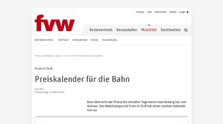 
                            12. From-A-To-B: Preiskalender für die Bahn - fvw