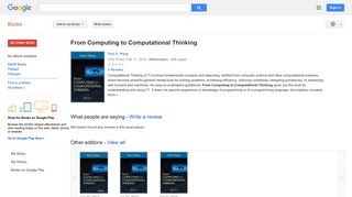 
                            9. From Computing to Computational Thinking - Google बुक के परिणाम