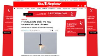 
                            10. From launch to orbit: The new commercial space pioneers • The Register