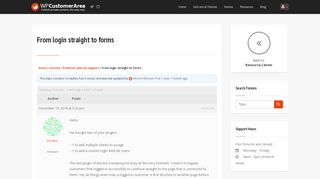 
                            9. From login straight to forms - WP Customer Area