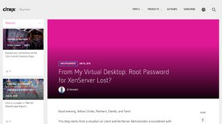 
                            3. From My Virtual Desktop: Root Password for XenServer Lost? | Citrix ...
