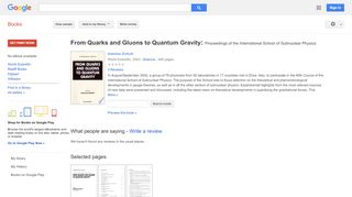 
                            10. From Quarks and Gluons to Quantum Gravity: Proceedings of the ...