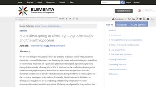 
                            12. From silent spring to silent night: Agrochemicals and the anthropocene